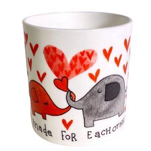 Rose of England Mug Hearts and Elephants Fine Bone China Made For Each Other